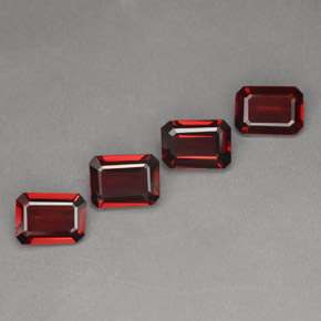 캐럿 천연 딥 레드 알만딘 석류석 보석, 에메랄드 컷, VVS