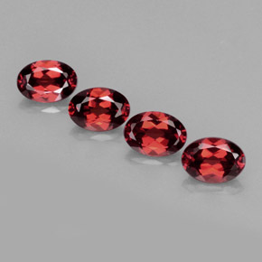 캐럿 천연 딥 레드 알만딘 가넷 보석, 타원형 컷, 7.1×5 mm, VVS