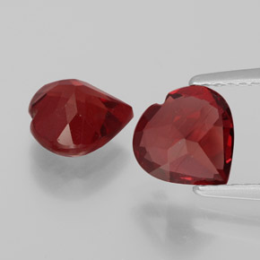 캐럿 천연 딥 레드 알만딘 석류석 보석, 하트 모양, VS