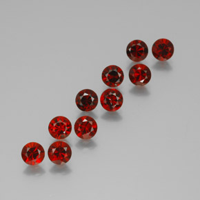 캐럿 천연 딥 레드 알만딘 가넷 보석, 라운드 컷, VVS-VS