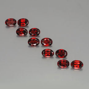 8.49캐럿 천연 레드 알만딘 가넷 보석, 타원형 컷, 7×5 mm, VS