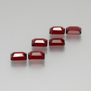 캐럿 천연 딥 레드 알만딘 석류석 보석, 에메랄드 컷, VS