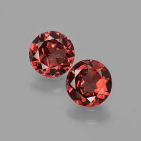 캐럿 천연 레드 알만딘 가넷 보석, 라운드 컷, 5.86 mm, VS