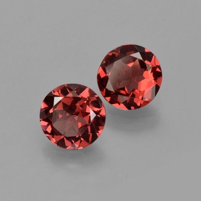 캐럿 천연 레드 알만딘 가넷 보석, 라운드 컷, 5.86 mm, VS