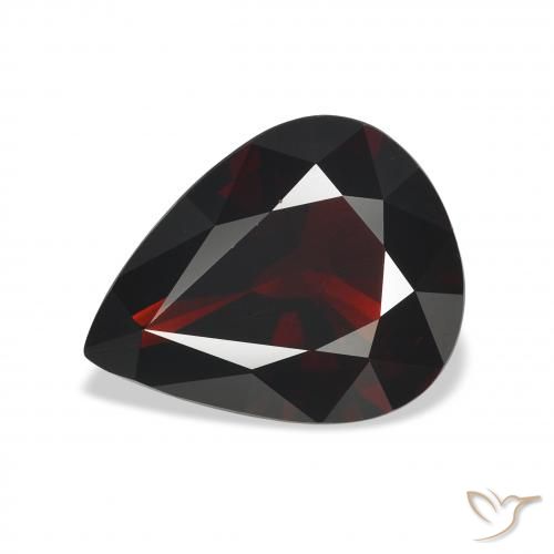 4.89ct 자연스러운 다크 레드 알만딘 석류석, 배 모양, VVS-VS