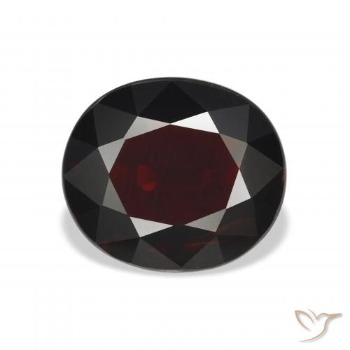 6.21ct 자연스러운 검붉은색 알만딘 석류석, 타원형, VS