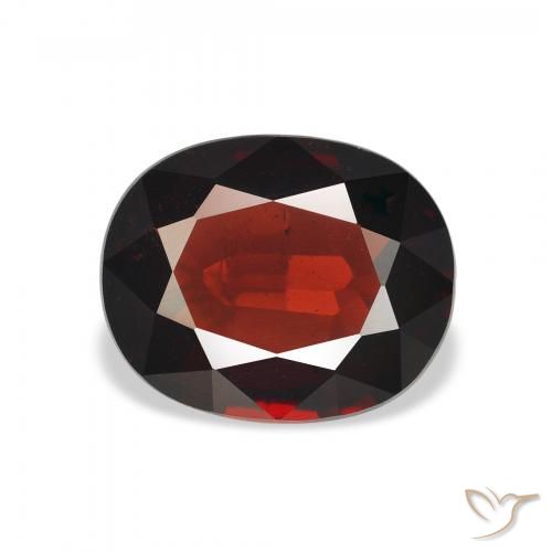 2.85ct 자연스러운 다크 레드 알만딘 석류석, 타원형, VVS-VS