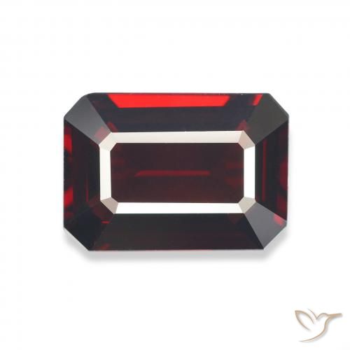 6.03ct 자연스러운 딥 레드 알만딘 석류석, 에메랄드 컷, VVS-VS