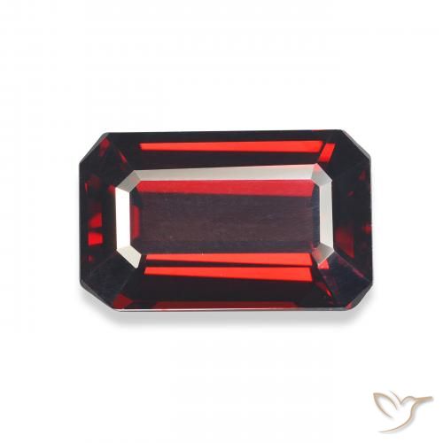 6.40ct 자연스러운 딥 레드 알만딘 석류석, 에메랄드 컷, VVS-VS