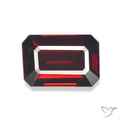 5.50ct 자연스러운 딥 레드 알만딘 석류석, 에메랄드 컷, VVS-VS