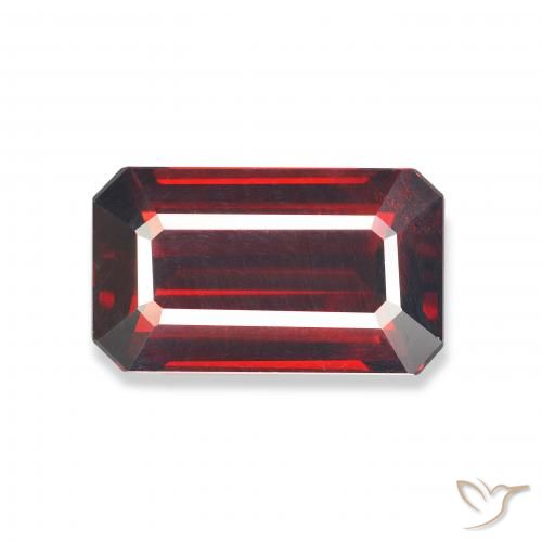 6.08ct 자연스러운 딥 레드 알만딘 석류석, 에메랄드 컷, VVS-VS