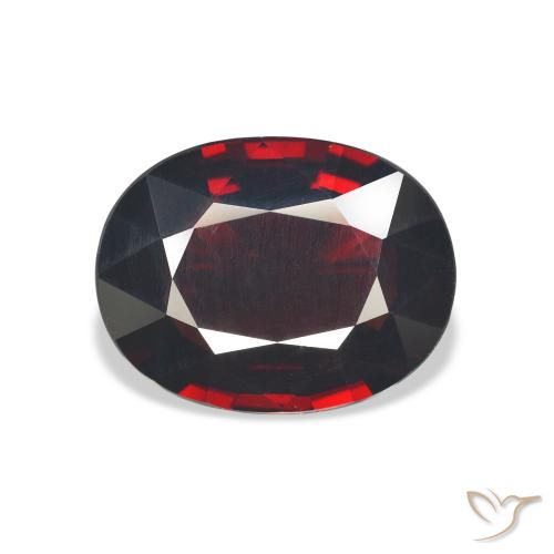 7.08ct 자연스러운 딥 레드 알만딘 석류석, 타원형, VVS-VS