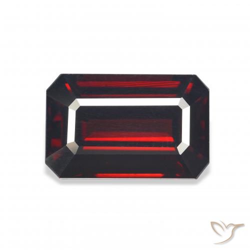 10.32ct 자연스러운 딥 레드 알만딘 석류석, 에메랄드 컷, VVS-VS