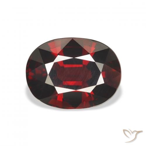 6.86ct 자연스러운 다크 레드 알만딘 석류석, 타원형, VVS-VS
