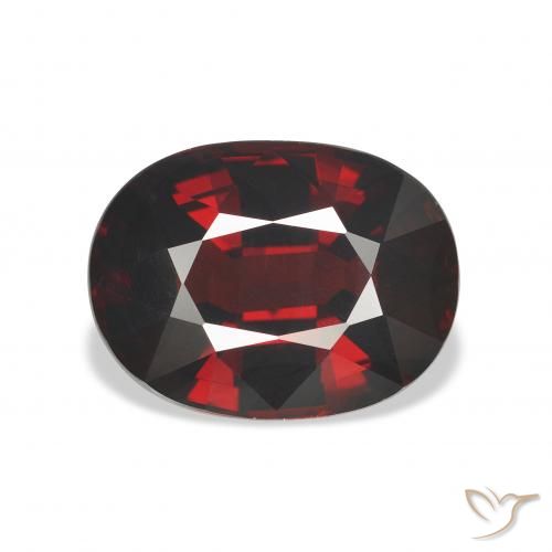 6.90ct 자연스러운 검붉은색 알만딘 석류석, 타원형, VVS-VS