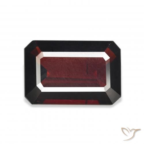 9.36ct 자연스러운 다크 레드 알만딘 석류석, 에메랄드 컷, VS