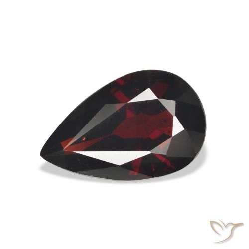 7.72ct 자연스러운 다크 레드 알만딘 석류석, 배 모양, VS