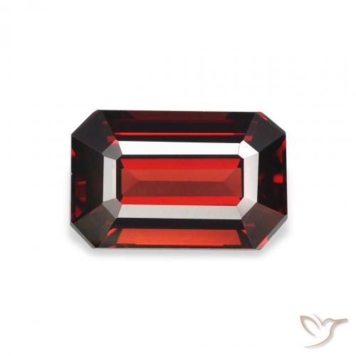 2.38ct 자연스러운 다크 레드 알만딘 석류석, 에메랄드 컷, VVS-VS