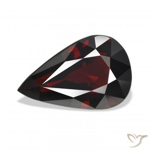 9.66ct 자연스러운 검붉은색 알만딘 석류석, 배 모양, VVS-VS