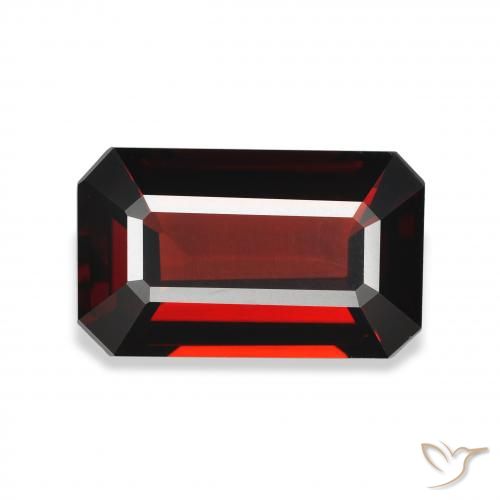 5.08ct 자연스러운 딥 레드 알만딘 석류석, 에메랄드 컷, VVS-VS