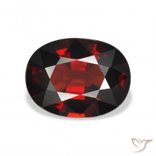 4.22ct 자연스러운 다크 레드 알만딘 석류석, 타원형, VVS-VS