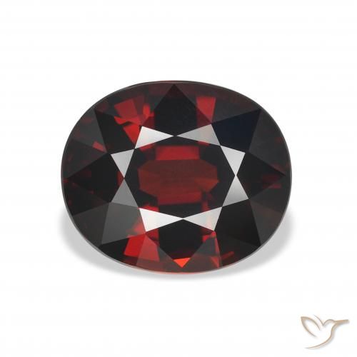 5.22ct 자연스러운 다크 레드 알만딘 석류석, 타원형, VVS