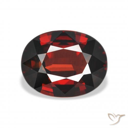 4.04ct 자연스러운 다크 레드 알만딘 석류석, 타원형, VVS