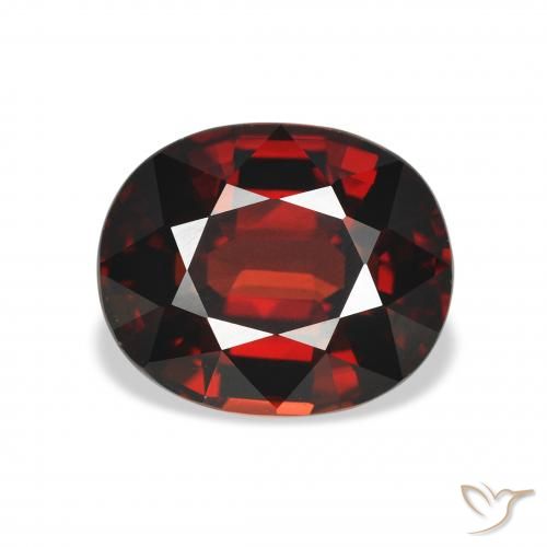 4.56ct 자연스러운 딥 레드 알만딘 석류석, 타원형, VVS