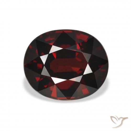 4.80ct 자연스러운 검붉은색 알만딘 석류석, 타원형, VVS