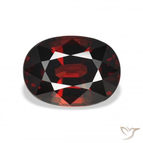 4.54ct 자연스러운 검붉은색 알만딘 석류석, 타원형, VVS