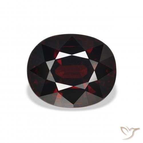 6.72ct 자연스러운 검붉은색 알만딘 석류석, 타원형, VVS