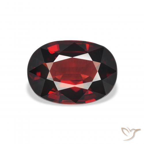 4.02ct 자연스러운 딥 레드 알만딘 석류석, 타원형, VVS