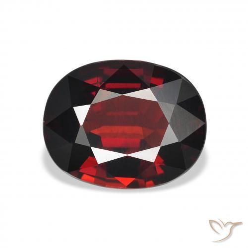 5.40ct 자연스러운 딥 레드 알만딘 석류석, 타원형, VVS