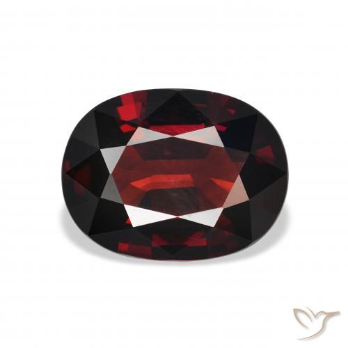 5.35ct 자연스러운 다크 레드 알만딘 석류석, 타원형, VVS-VS