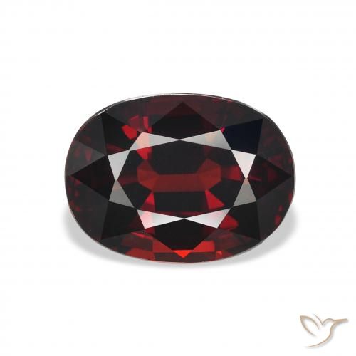 5.80ct 자연스러운 검붉은색 알만딘 석류석, 타원형, VVS