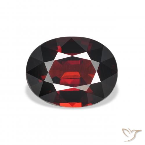 5.34ct 자연스러운 딥 레드 알만딘 석류석, 타원형, VVS