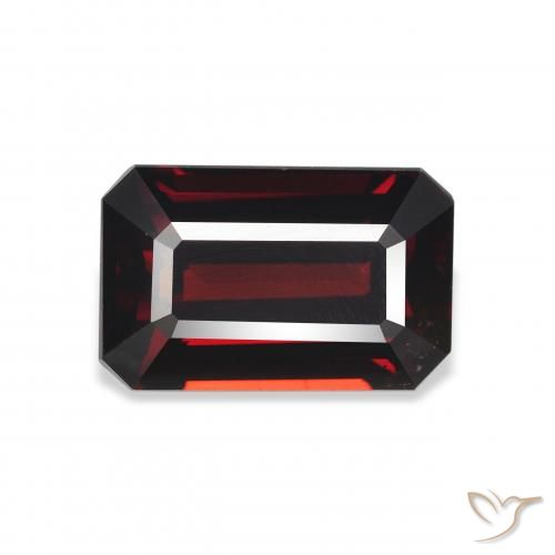 6.03ct 자연스러운 다크 레드 알만딘 석류석, 에메랄드 컷, VVS