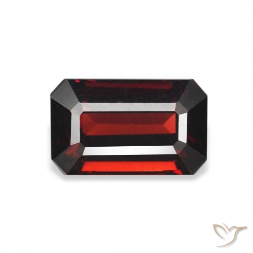 3.58ct 자연스러운 딥 레드 알만딘 석류석, 에메랄드 컷, VVS