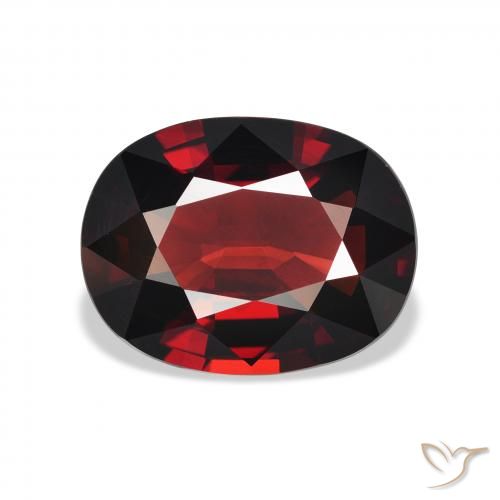 7.05ct 자연스러운 검붉은색 알만딘 석류석, 타원형, VVS