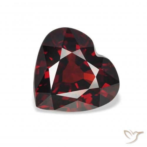 3.88ct 자연스러운 딥 레드 알만딘 석류석, 마음, VVS