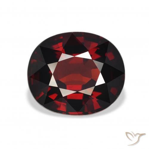 5.04ct 자연스러운 딥 레드 알만딘 석류석, 타원형, VS
