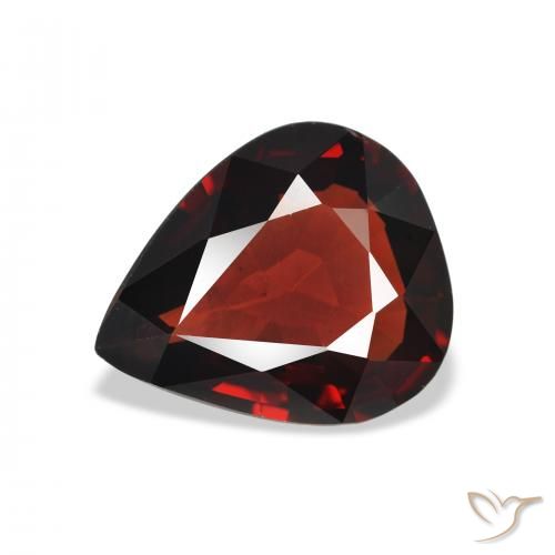 3.64ct 자연스러운 다크 레드 알만딘 석류석, 배 모양, VS
