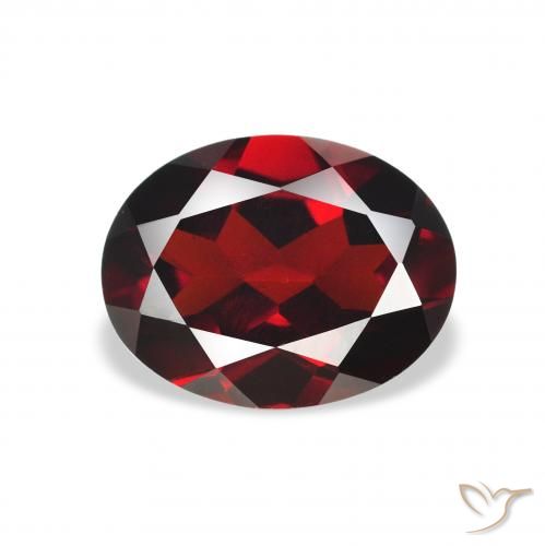 2.03ct 자연스러운 다크 레드 알만딘 석류석, 타원형, VVS-VS