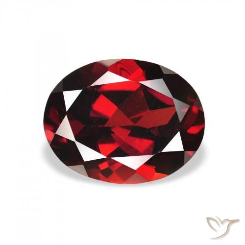 2.14ct 자연스러운 딥 레드 알만딘 석류석, 타원형, VS