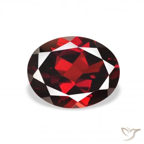 2.12ct 자연스러운 딥 레드 알만딘 석류석, 타원형, VS