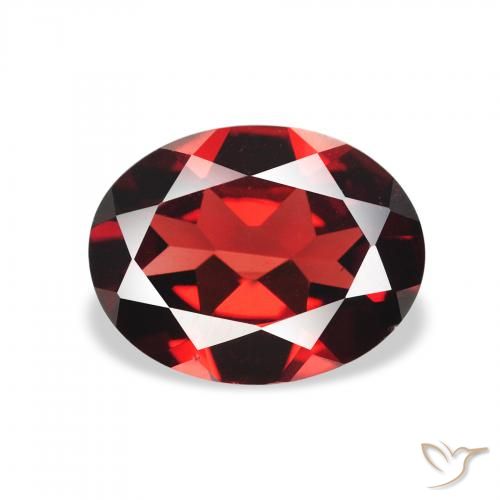 1.84ct 자연스러운 딥 레드 알만딘 석류석, 타원형, VVS-VS