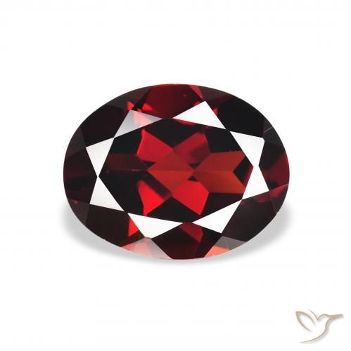 2.06ct 자연스러운 딥 블러드 레드 알만딘 석류석, 타원형, VVS-VS