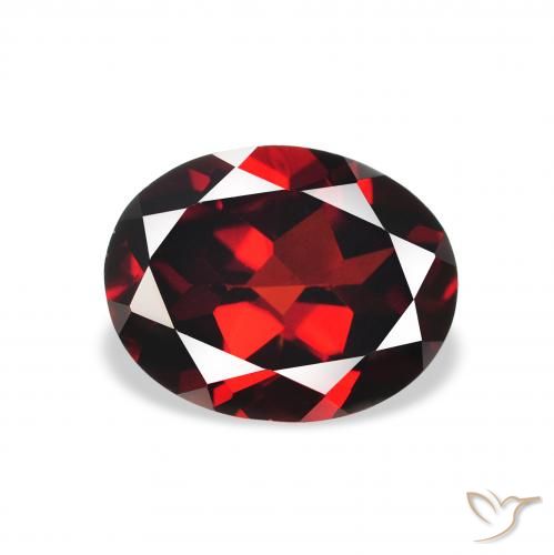 2.18ct 자연스러운 다크 레드 알만딘 석류석, 타원형, VVS-VS