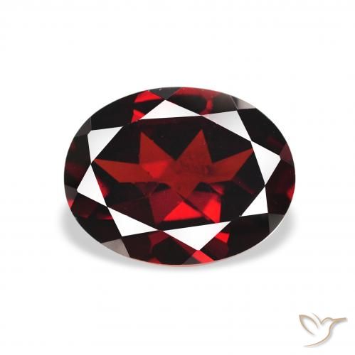 2.29ct 자연스러운 딥 블러드 레드 알만딘 석류석, 타원형, VS