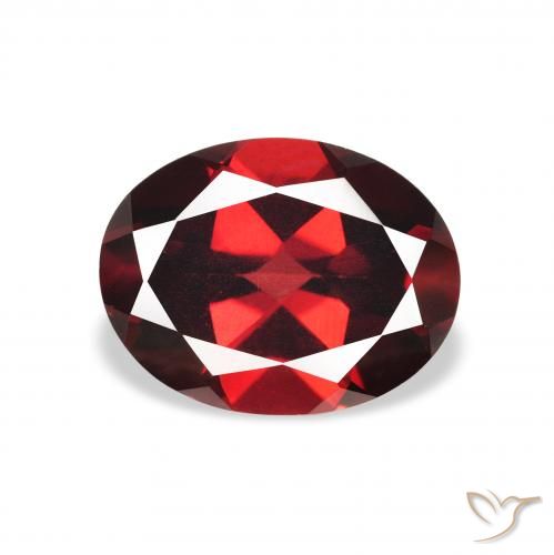 2.15ct 자연스러운 다크 레드 알만딘 석류석, 타원형, VS